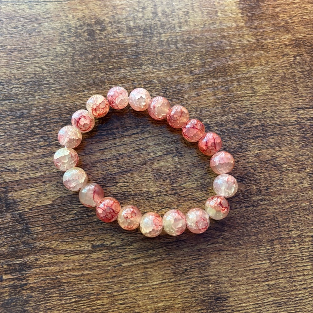 NWT 1pc Handmade Glass Stone Beaded Bracelet Size 10mm